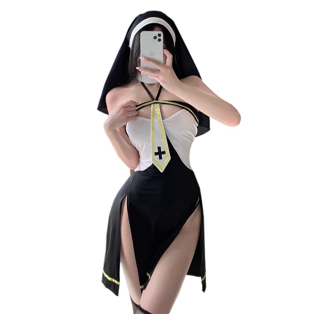 2499 sexy nun costume outfit lingerie Cosplay Dress Anime Devil Naughty